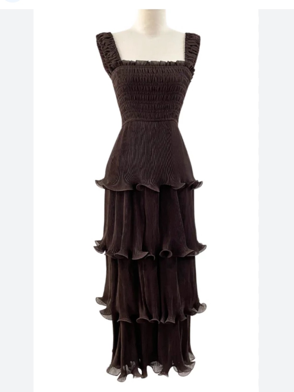 Black Ruffle Tiered Maxi Dress